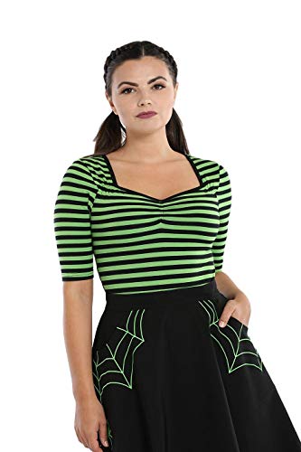 Hell Bunny Warlock Top Green & Black M von Hell Bunny