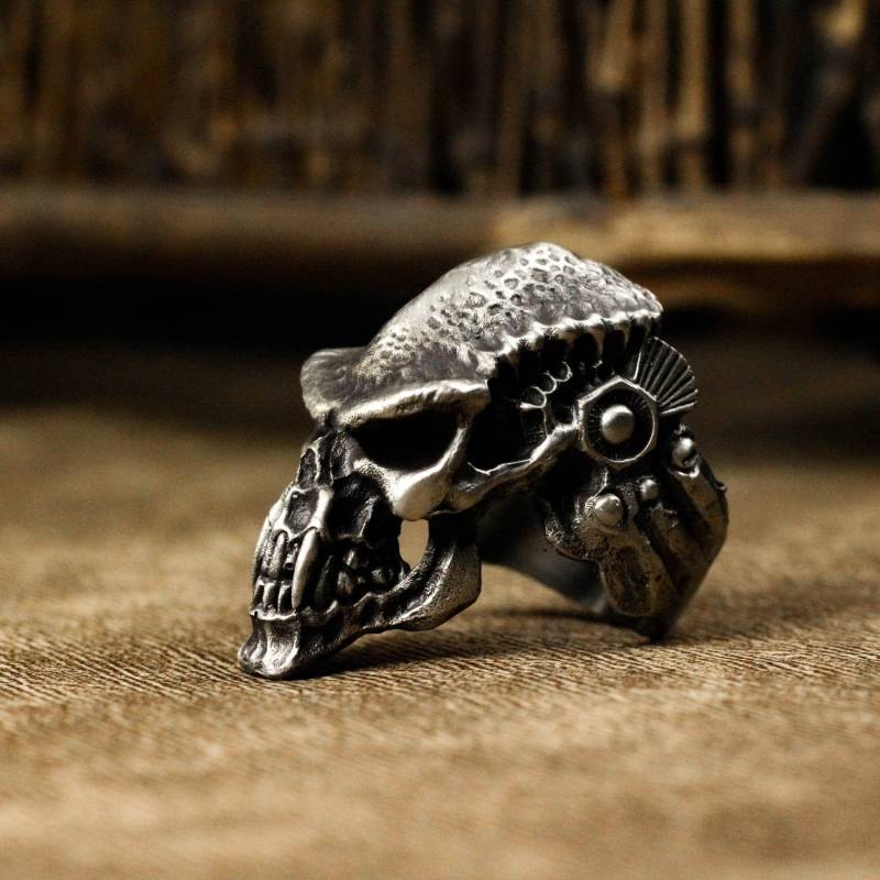 Verrückte Schwein Schädel Ring, Lokomotive Python Gothic Übertrieben Handgemachte Ring von HellSatan