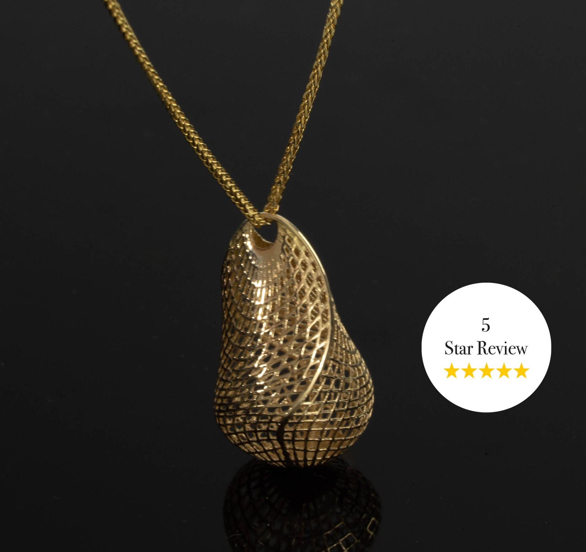 18K Gold Tropfen Anhänger | Moderner Für Damen Statement Korb Unikat Zeitgenössisch Feiner Schmuck von HellaGanorJewelry