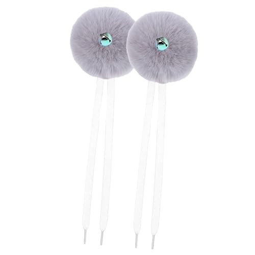 Hellery 2 X Kinder Schlittschuhe mit Schnürsenkeln Und Glöckchen, 25 Cm, Tragbare Mehrzweck Dekobälle Zum Skaten für Normale Schuhe Und Stiefel Im Freien, Hellgrau von Hellery