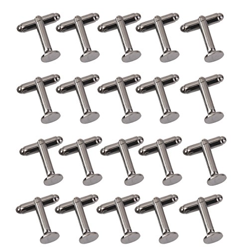 Hellery 20pcs Blank Manschettenknöpfe Base Pad Cufflinks Einstellungen Basteln #1 von Hellery