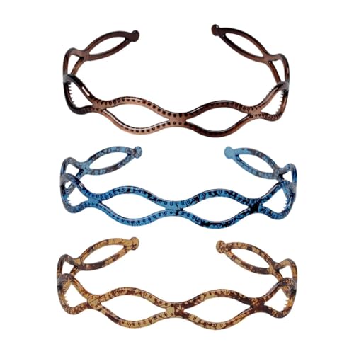 Hellery 3Pcs Stirnband Geschenke Zubehör Mode Reise Kausalen Headwrap, Braun Blau Hellery 3Pcs Stirnband Geschenke Zubehör Mode Reise Kausalen Headwrap, Braun Blau von Hellery