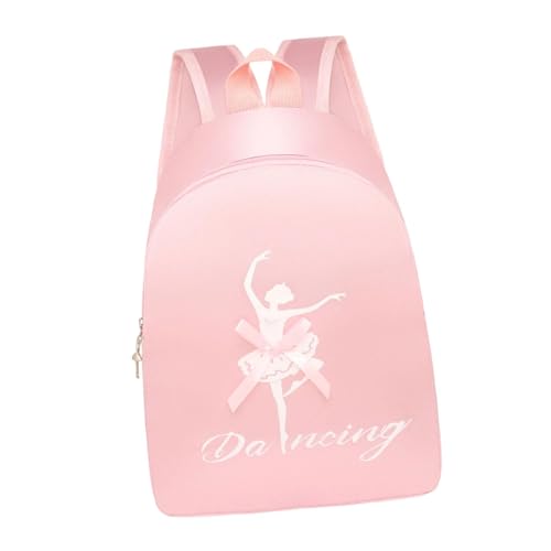 Hellery Ballett Rucksack Mädchen Handtasche Turnbeutel Sporttasche Aus Wasserabweisendem Nylon mit Verstellbaren Schultergurten Und Süßem Ballerina Motiv für, Rosa von Hellery