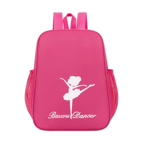 Hellery Ballett Tanz Rucksack für Mädchen Kinder Kleinkinder mit Verstellbaren Trägern Wasserdicht Aus Polyester für Schule Reisen Training, Dunkelpink von Hellery