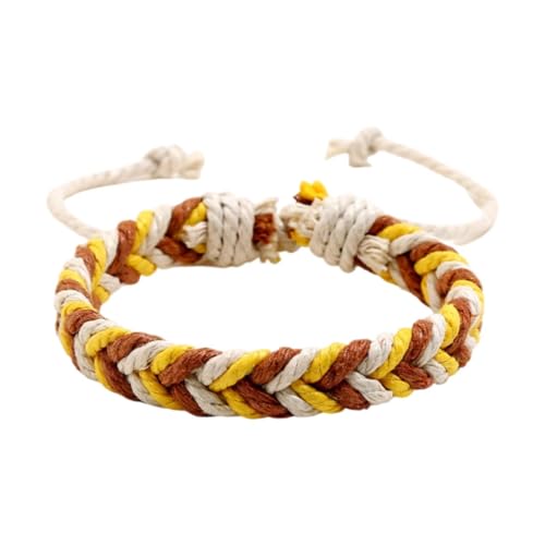 Hellery Ethnisches Armband Männer Frauen Geschenk Tragbare Stilvolle Verstellbare Armreifen Handgewebtes Paararmband von Hellery