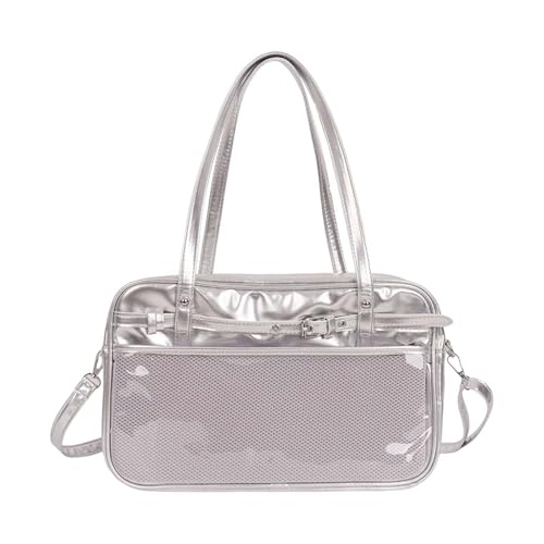 Hellery Japanische Umhängetasche für Damen Und Mädchen, Modische Satchel, Silber von Hellery