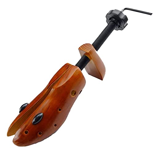 Hellery Schuhspanner Schuhdehner Damen Herren Einstellbare Schraubspanner Holz Aufsätze Schuhbaum Schuhweiter - L(42-46)-Braun von Hellery