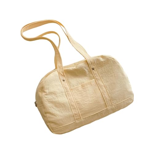 Hellery Schultertasche für Damen Als Modische Henkeltasche Und Unterarmtasche Eine Große Tragetasche Aus Stoff mit Reißverschluss Leicht Und für, Gelb von Hellery
