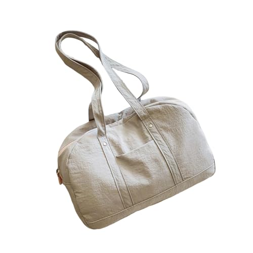 Hellery Schultertasche für Damen Als Modische Henkeltasche Und Unterarmtasche Eine Große Tragetasche Aus Stoff mit Reißverschluss Leicht Und für, Grau von Hellery