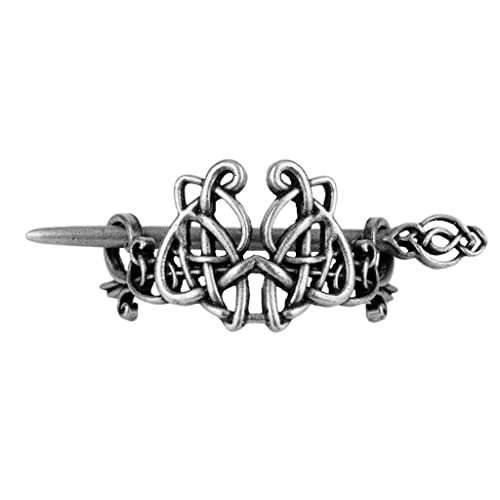 Hellery Wikinger Haarnadel, Haar Wikinger Knoten Frauen Mittelalter Keltisch Knoten Haarspange Damen Haarschmuck, Antikes Silber von Hellery