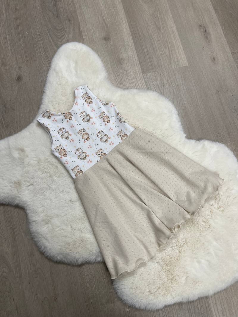 Top/Kleid Thea Happy Owl/Hellbeige von HelliMaus