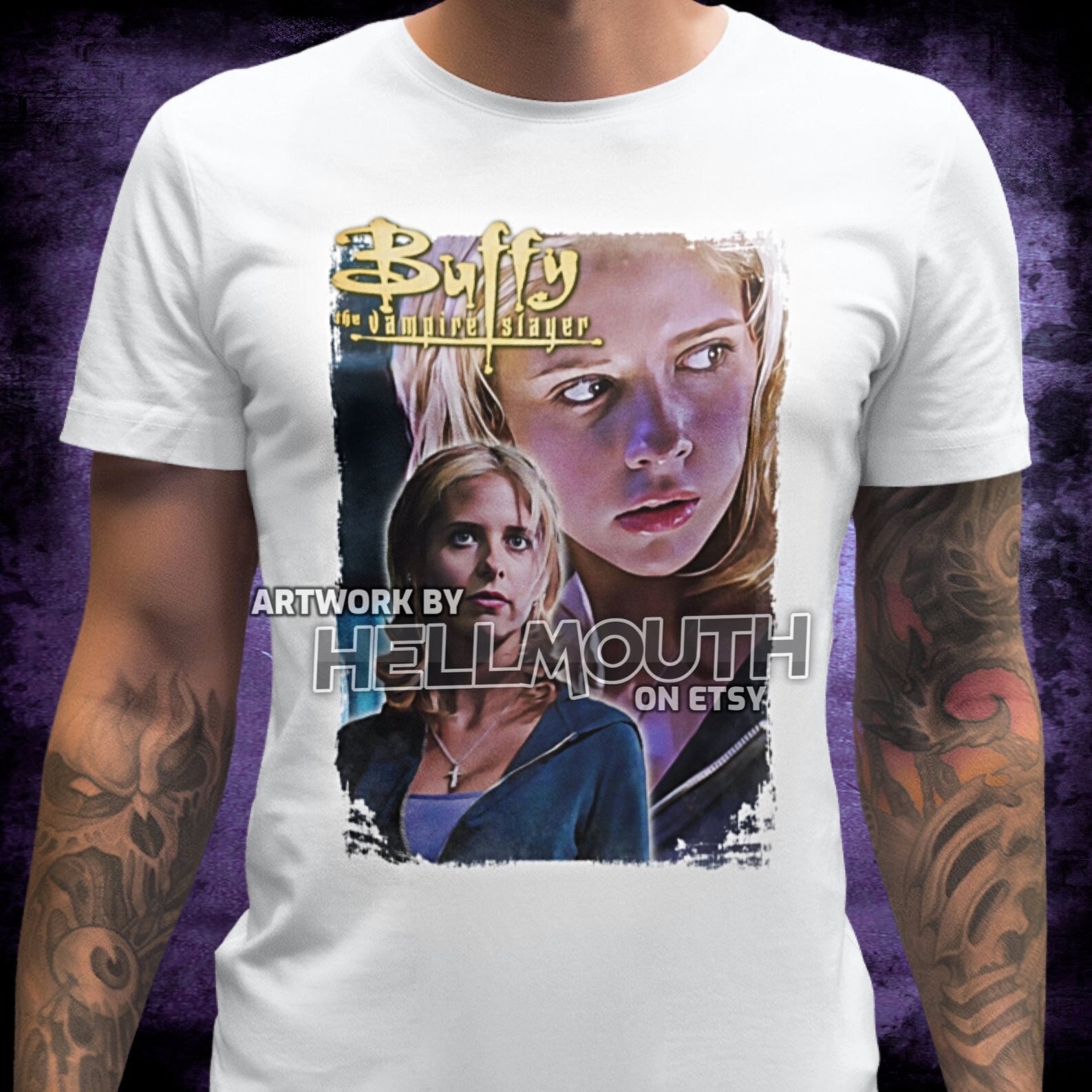 Buffy The Vampire Slayer - Anne Weißes T-Shirt. Herren & Damen Alle Größen. Sarah Michelle Gellar. Staffel 3. 90Er Jahre von Hellmouth
