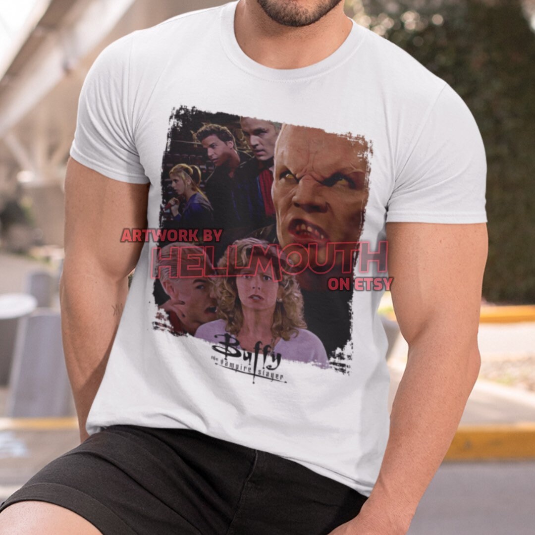Buffy The Vampire Slayer - Buffy, Engel & Vampir Spike T-Shirt. Herren Und Damen Alle Größen Erhältlich. Maßanfertigung von Hellmouth