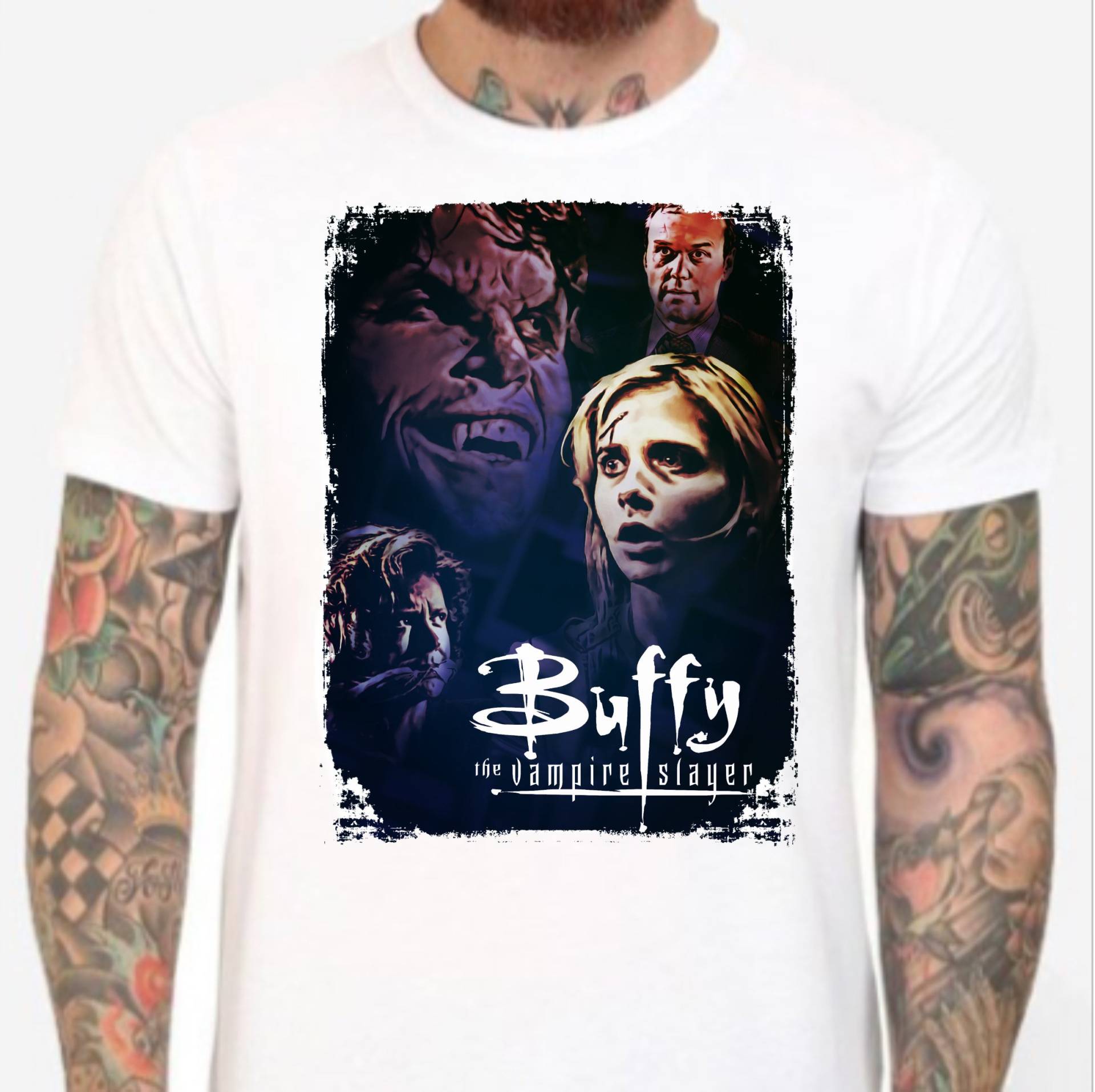 Buffy The Vampire Slayer Cast - Staffel 3, Hilflos. Weißes T-Shirt Herren & Damen Alle Größen. Giles, Joyce von Hellmouth