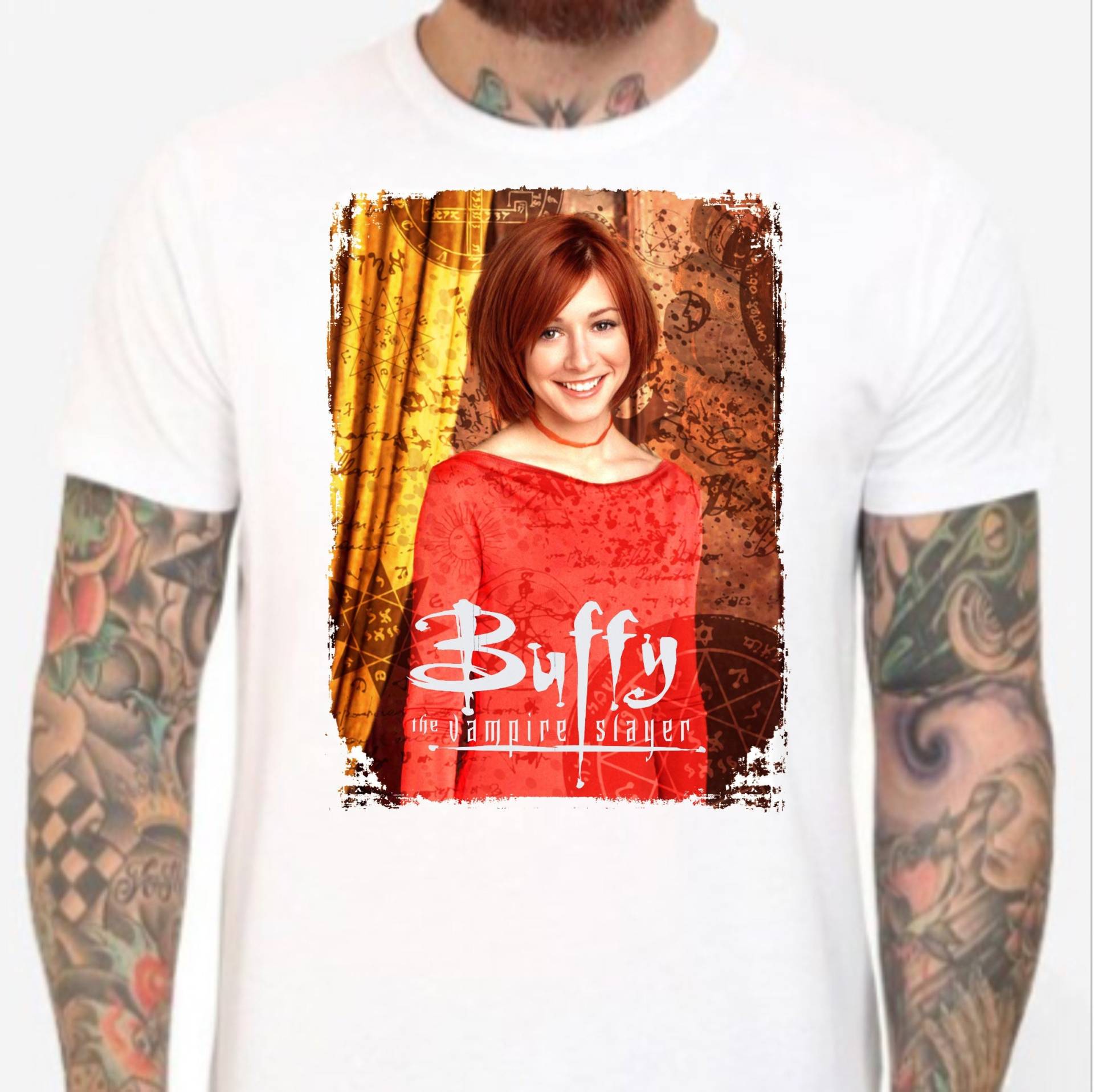 Buffy The Vampire Slayer - Weide Weißes T Shirt Schmutz. Herren & Damen Alle Größen. Alyson Hannigan von Hellmouth
