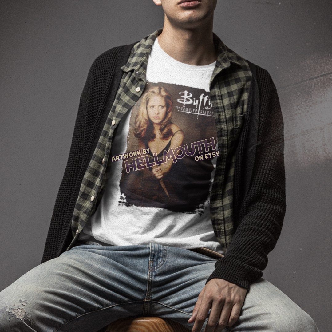 Buffy The Vampire Slayer - Weißes T-Shirt. Herren & Damen Alle Größen von Hellmouth