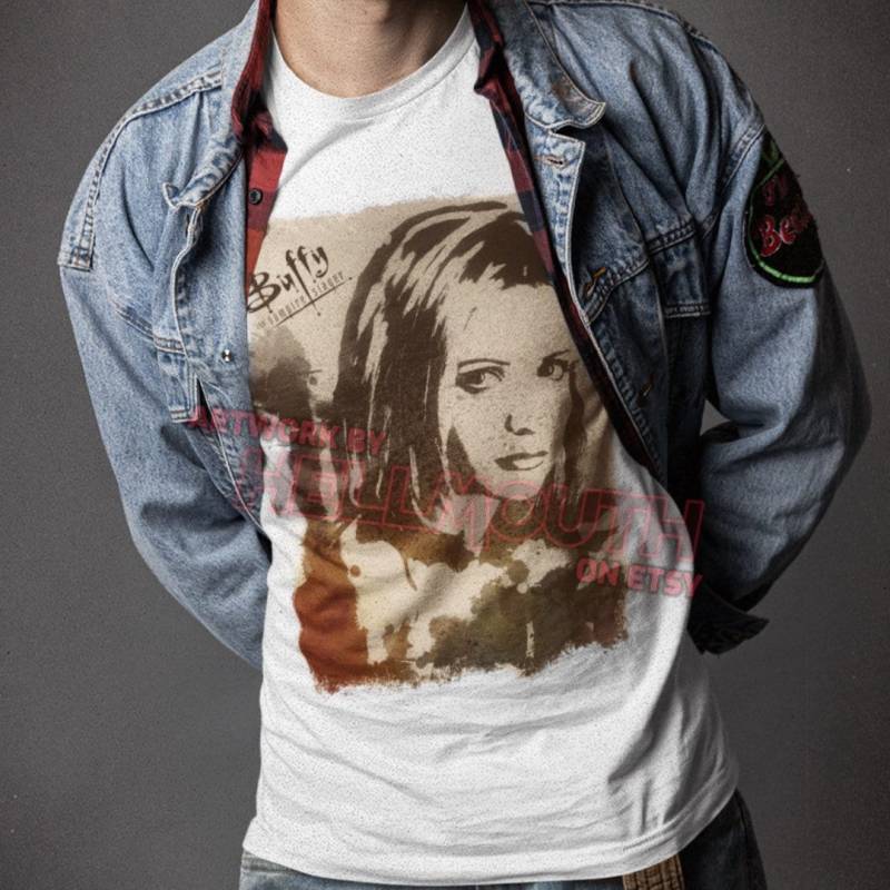 Buffy The Vampire Slayer - Weißes T-Shirt. Schmutz. Herren Und Damen Alle Größen von Hellmouth