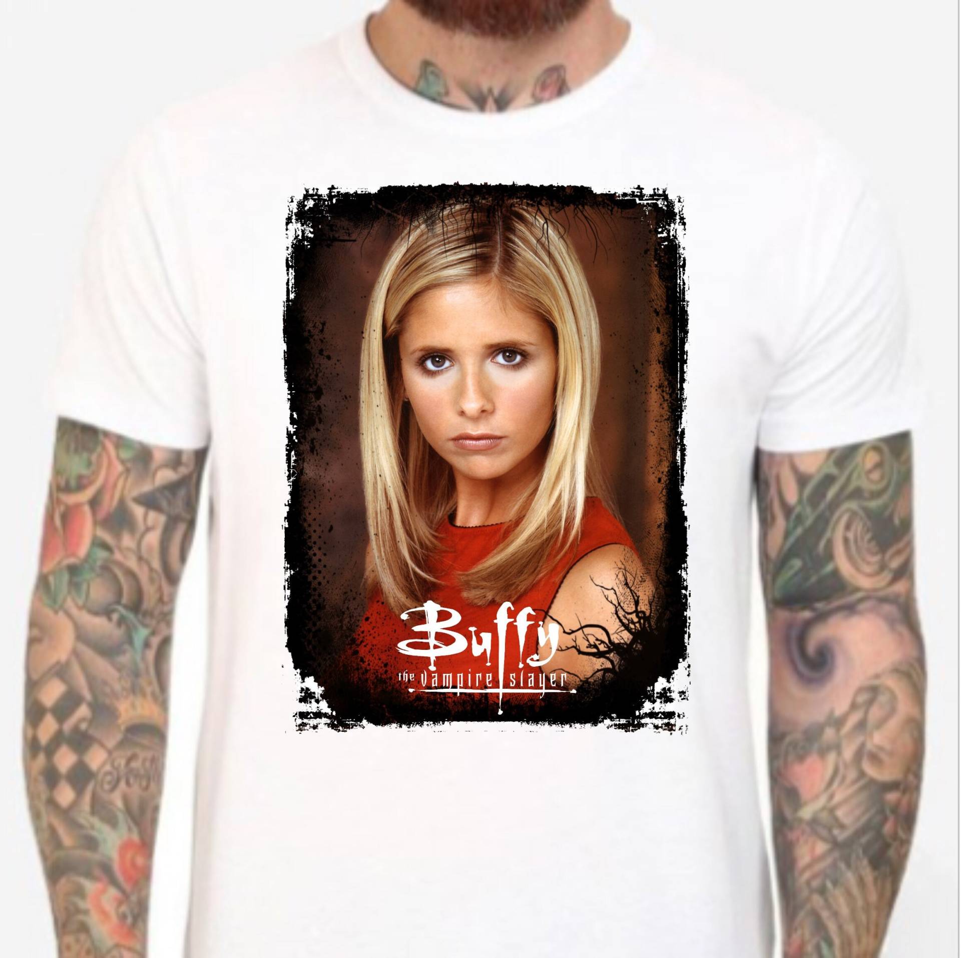 Buffy The Vampire Slayer - Weißes T-Shirt. Staffel 4. Männer Und Frauen Alle Größen von Hellmouth