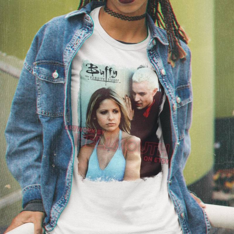 Buffy The Vampire Slayer - & Spike T-Shirt. Herren Und Damen Alle Größen Erhältlich. Maßanfertigung von Hellmouth