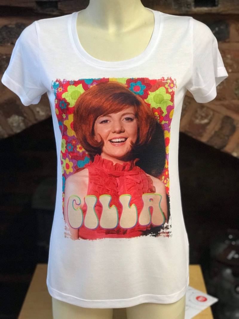 Cilla Schwarzes T Shirt - Weiß. Retro 60Er Jahre. Herren & Damen Alle Größen von Hellmouth