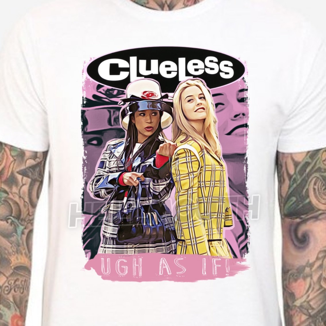 Clueless White-T-Shirt. Alicia Silverstone, Cher, Stacey Dash, Dionne. 90'er Jahre. Herren & Damen Alle Größen von Hellmouth