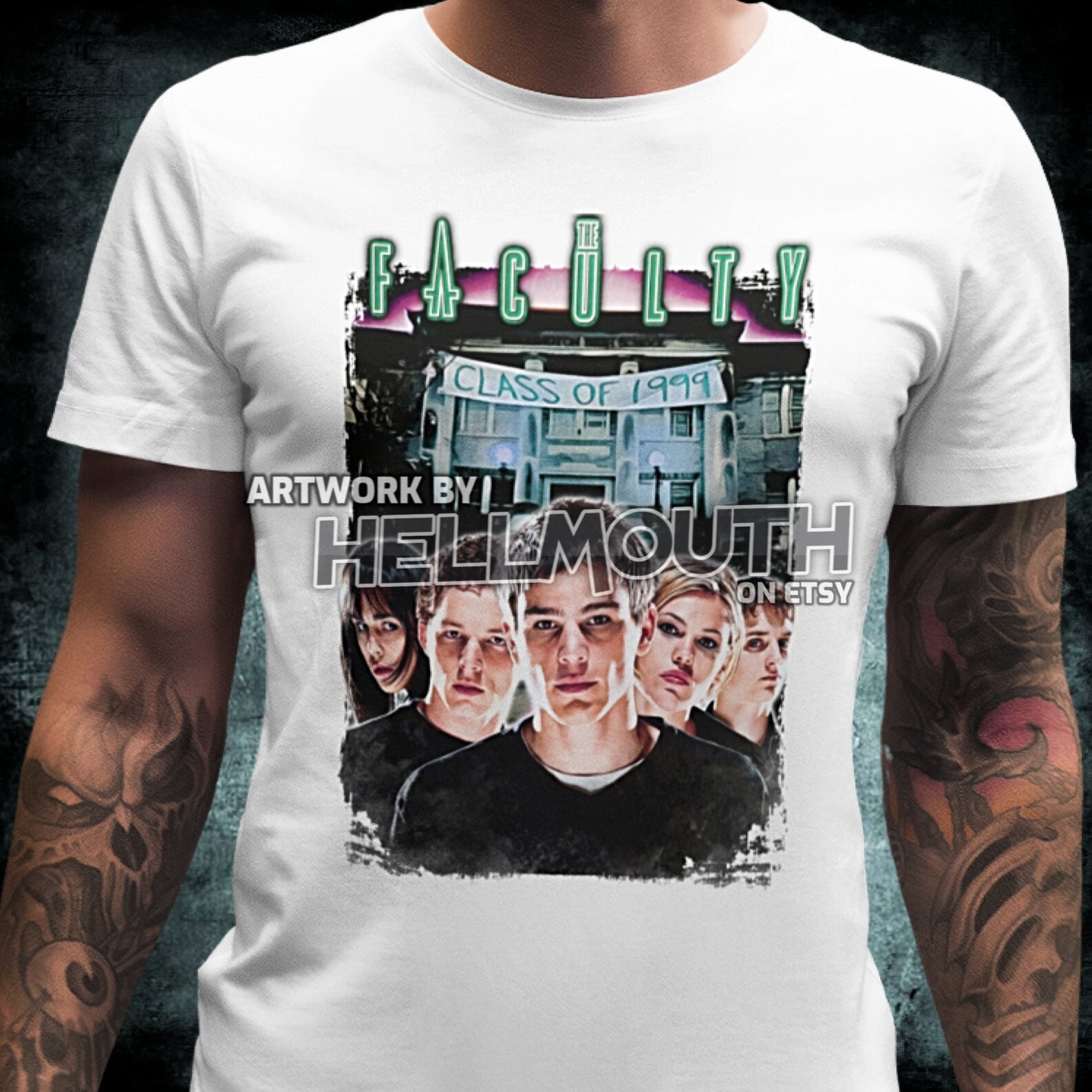 Die Weiße T-Shirt Der Fakultaet. Herren & Damen Alle Größen Josh Hartnett - Clea Duvall Elijah Wood 90's 1998 von Hellmouth
