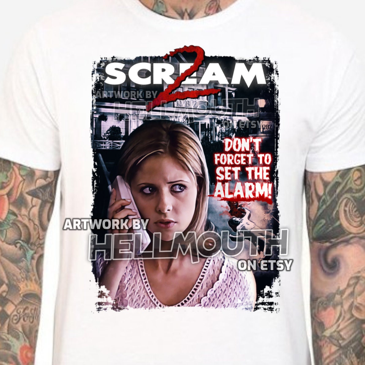Screme 2 - Weißes T-Shirt. Cici, Sarah Michelle Gellar. Herren & Damen Alle Größen von Hellmouth