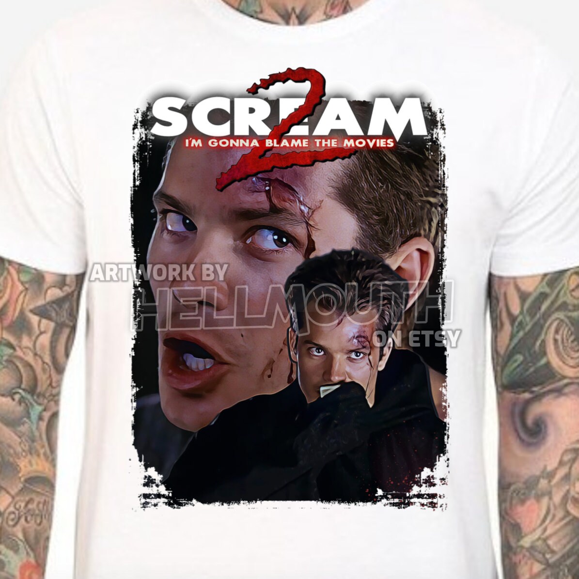 Screme 2 - Weißes T-Shirt. Micky Altieri. Timothy Olyphant. Herren & Damen Alle Größen von Hellmouth