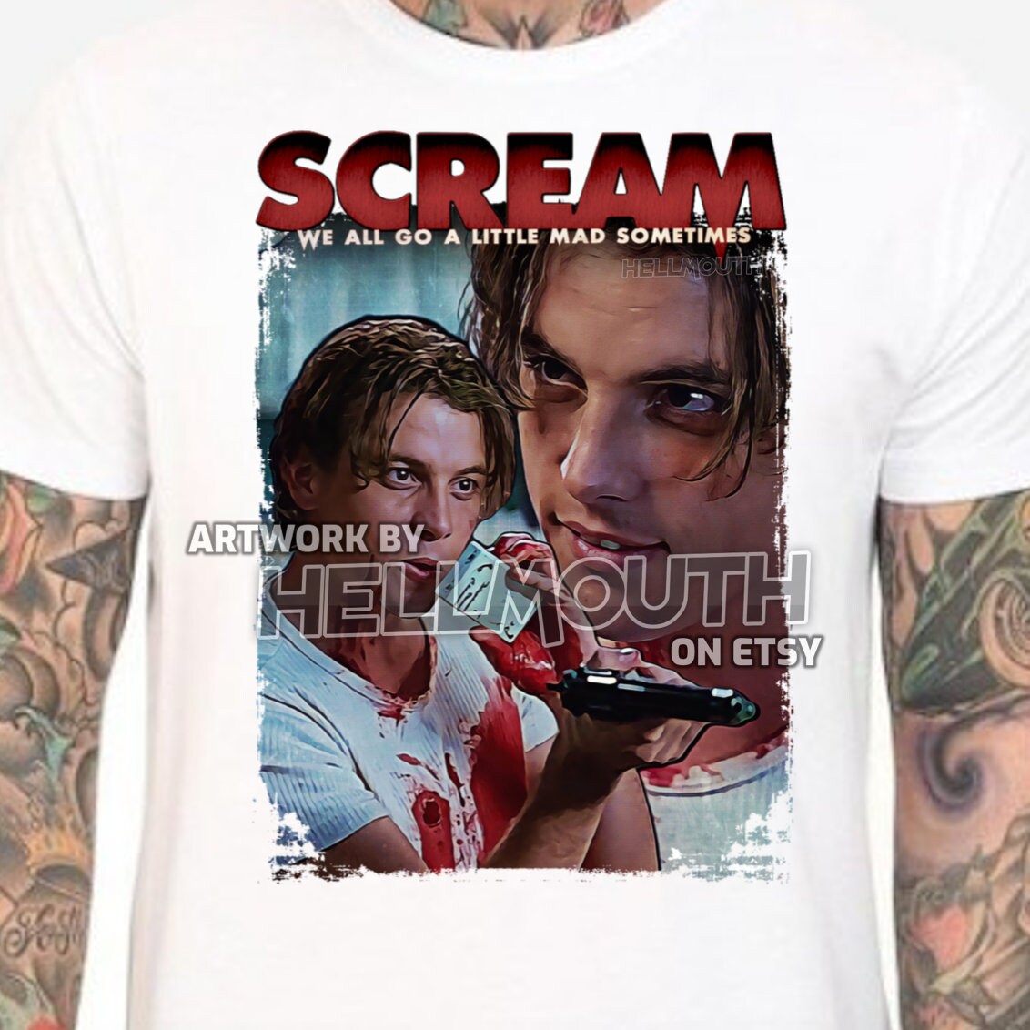 Screme Film T-Shirt. Billy Loomis - Skeet Ullrich. Herren & Damen Alle Größen von Hellmouth