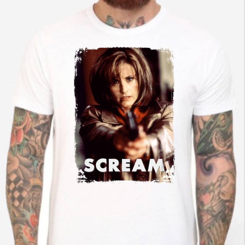 Screme - Weißes T-Shirt. Sturmwetter, Courtney Cox. Herren & Damen Alle Größen von Hellmouth