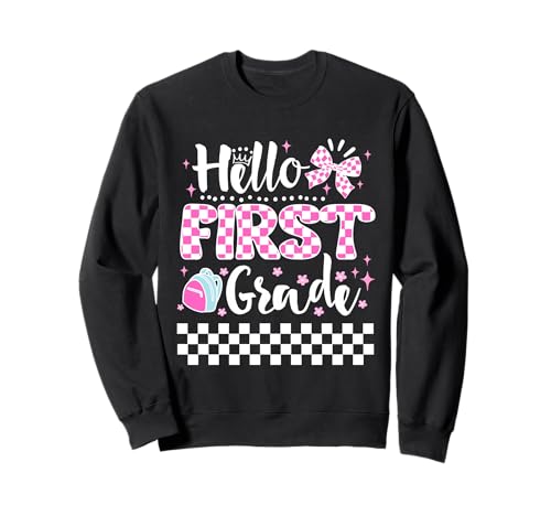 Hello First Grade Coquette Cute First Day of School Girls Sweatshirt von Hello 1st Grade Coquette First Day Of School Tee