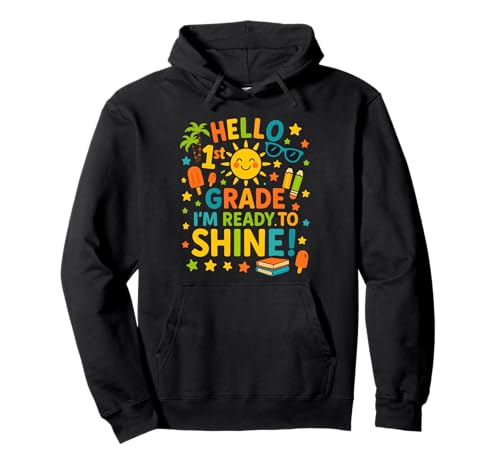 Hello 1st Grade I'm Ready to Shine Back to School Mädchen Jungen Pullover Hoodie von Hello 1st Grade Ready to Shine Back to School tees