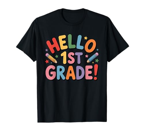 Hello 1st Grade for Kids Back to School Fun T-Shirt Hello 1st Grade for Kids Back to School Fun T-Shirt von Hello 1st Grade for Kids Back-to-School Fun By NKR