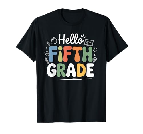 Hallo, 5. Klasse, Schulanfang, Lehrer, Schüler, Kinder T-Shirt Hallo, 5. Klasse, Schulanfang, Lehrer, Schüler, Kinder T-Shirt von Hello 5th Grade Back To School Teacher Student