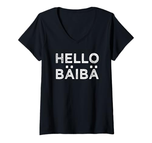 Damen Hello Baby BÄIBÄ Lustig Tach Servus Hallo Humor Flirt Anmach T-Shirt mit V-Ausschnitt Damen Hello Baby BÄIBÄ Lustig Tach Servus Hallo Humor Flirt Anmach T-Shirt mit V-Ausschnitt von Hello Baby Flirt Mit Charme Ironie Sarkasmus Humor