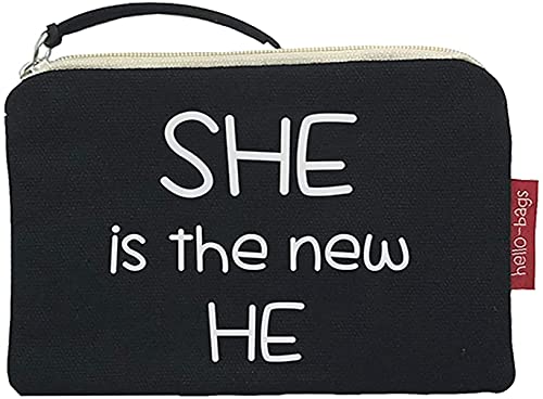 hello-bags Damen N-001-SHEISTHE Geldbörse, Schwarz von hello-bags