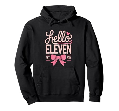 Hello 11th Birthday Girl Est 2014 Süße Schleife für Kinder und Mädchen Pullover Hoodie Hello 11th Birthday Girl Est 2014 Süße Schleife für Kinder und Mädchen Pullover Hoodie von Hello Eleven Birthday Cute Celebration 11 year old