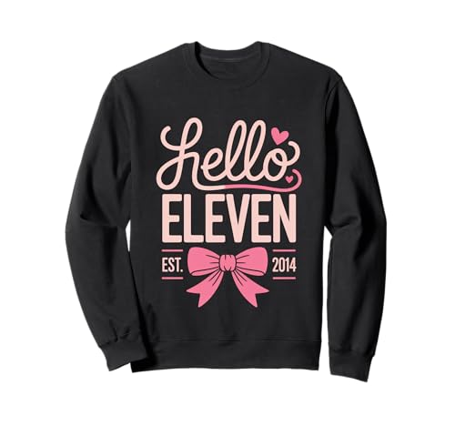 Hello 11th Birthday Girl Est 2014 Süße Schleife für Kinder und Mädchen Sweatshirt Hello 11th Birthday Girl Est 2014 Süße Schleife für Kinder und Mädchen Sweatshirt von Hello Eleven Birthday Cute Celebration 11 year old