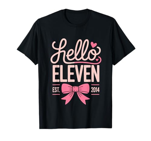 Hello 11th Birthday Girl Est 2014 Süße Schleife für Kinder und Mädchen T-Shirt Hello 11th Birthday Girl Est 2014 Süße Schleife für Kinder und Mädchen T-Shirt von Hello Eleven Birthday Cute Celebration 11 year old
