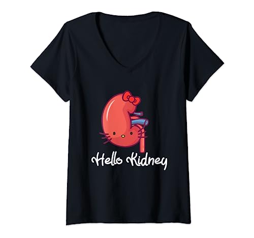 Damen Hello Kidney Funny Zeigen Sie Ihrem Arzt Ihre Wertschätzung T-Shirt mit V-Ausschnitt Damen Hello Kidney Funny Zeigen Sie Ihrem Arzt Ihre Wertschätzung T-Shirt mit V-Ausschnitt von Hello Kidney Show Your Appreciation Your Doctor