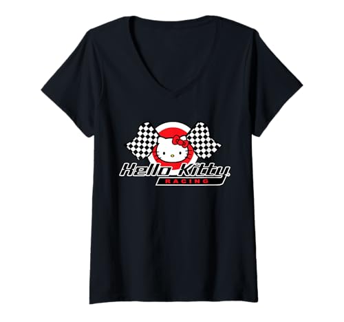 Damen Hello Kitty Racing T-Shirt mit V-Ausschnitt von Hello Kitty