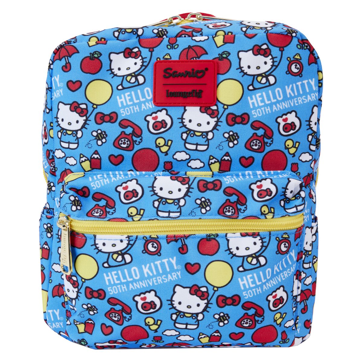 Hello Kitty - Anime Rucksack - Loungefly - Classic AOP Nylon Square (50th Anniversary) - für Damen   - Lizenzierter Fanartikel von Hello Kitty