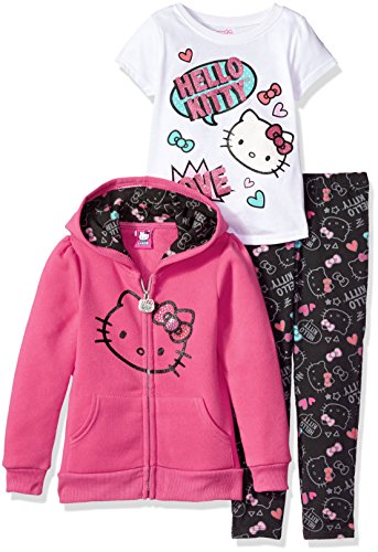 Hello Kitty Girls' 3 Piece Zip up Hoodie Legging Set with T-Shirt and Printed Leggings Hello Kitty Girls' 3 Piece Zip up Hoodie Legging Set with T-Shirt and Printed Leggings von Hello Kitty