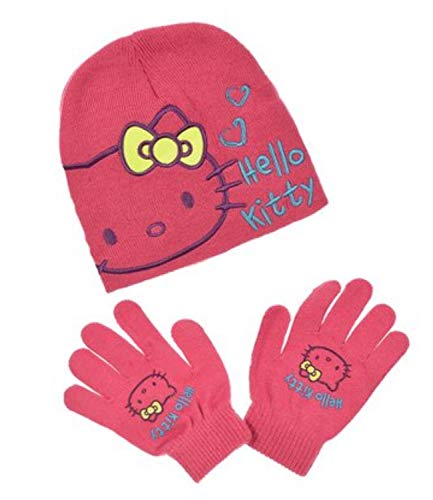 Hello Kitty Girls Hat and Gloves Set - 54 - 6/8 - Fuchsia von Hello Kitty