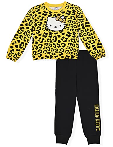 Hello Kitty Girls Jogger Set 2 Piece Fleece Crew Neck Sweatshirt and Jogger Sweatpants (Leopard, 4T) von Hello Kitty