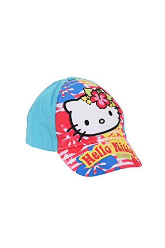 Hello Kitty Kappe, Baseball Cap, Schirmmütze für Kinder, Mädchen, 100% Baumwolle mit Klettverschluss verstellbar (54, Türkis) von Hello Kitty