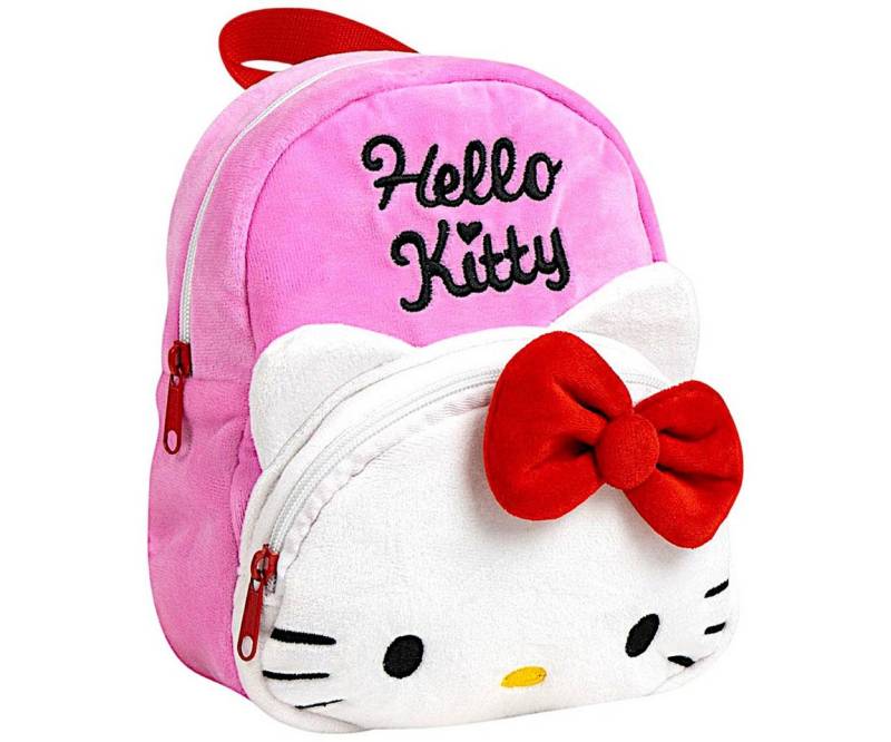 Hello Kitty Kindergartentasche 3D Plüsch, Kinder-Rucksack 18x12x22 cm von Hello Kitty