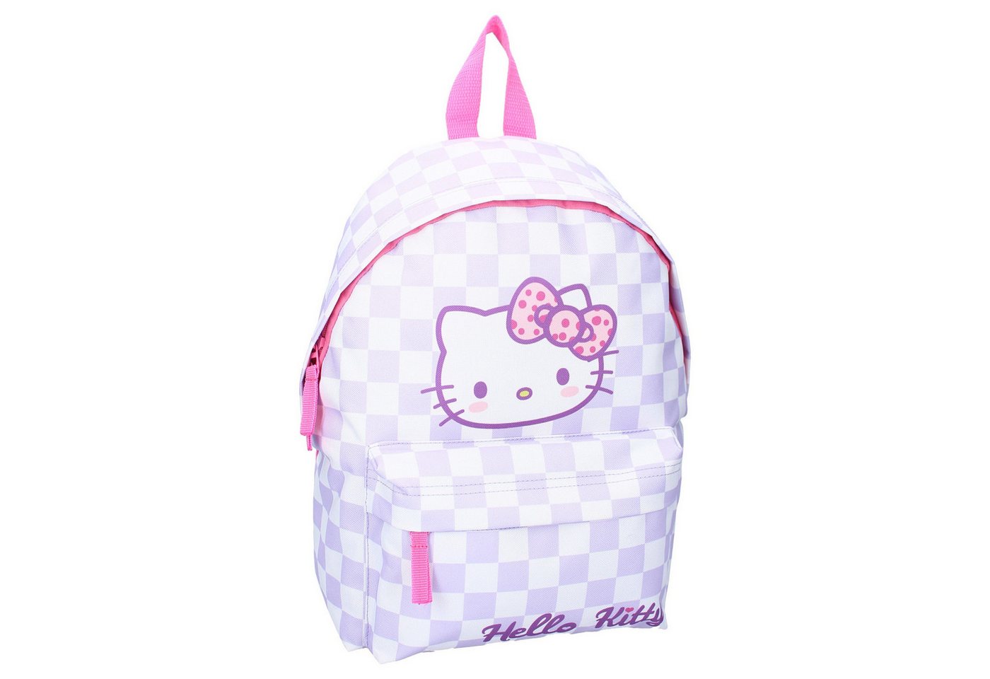 Hello Kitty Kinderrucksack Rucksack „Bag It Up!“ Kinder Rucksack mit Karomuster & Fronttasche von Hello Kitty
