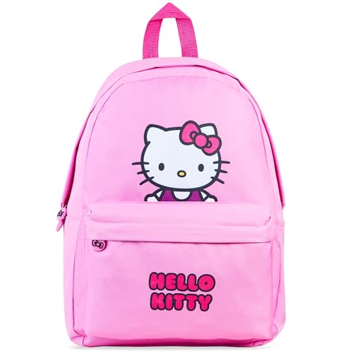 Hello Kitty Mädchen Rucksack mit Fronttasche & verstellbaren Trägern, Kinderrucksack - Geschenke für Mädchen von Hello Kitty