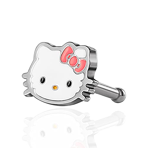 Hello Kitty Nasenstecker f r Damen, 20 g, Edelstahl, 20 G, offizielles Lizenzprodukt, Edelstahl, ohne Edelstein, Edelstahl, Kein Edelstein von Hello Kitty